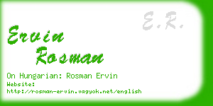 ervin rosman business card